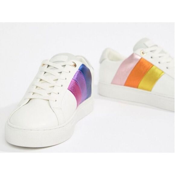 Kurt Geiger Shoes - Kurt Geiger London Lane Rainbow Multi/Other Leather Sneakers Size 40